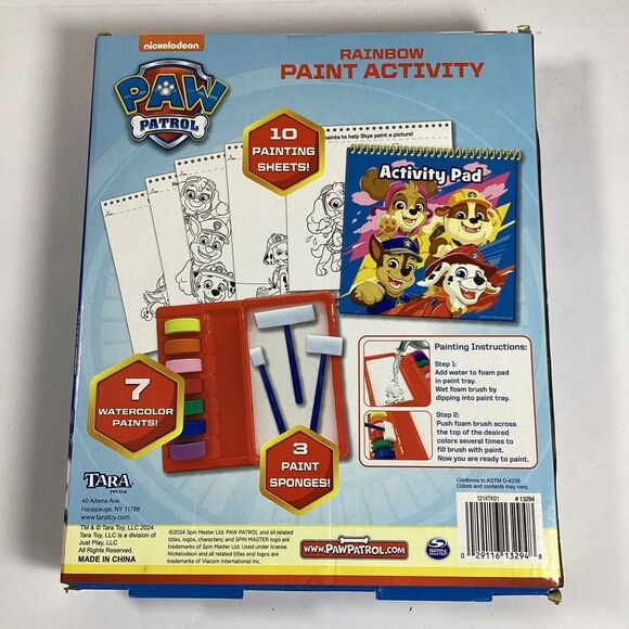 Paw Patrol Rainbow Paint Activity Set Nickelodeon New - Picture 2 of 2